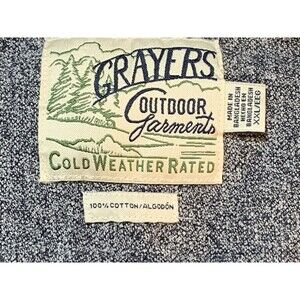 Grayers Outdoor Garments Cold Weather Rated Gray Button Heavy Shirt/Jacket XXL